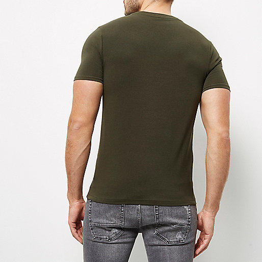 river island wide leg boots,jacques-vertuk South Africa Khaki green muscle fit T-shirt men 293490