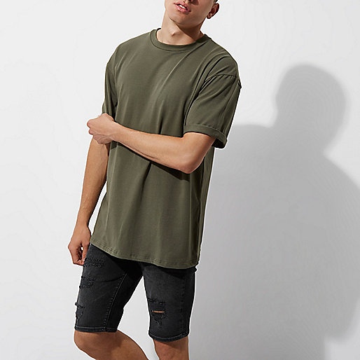 river island sheer dress,jacques-vertuk South Africa Khaki green oversized fit crew neck T-shirt men 301999