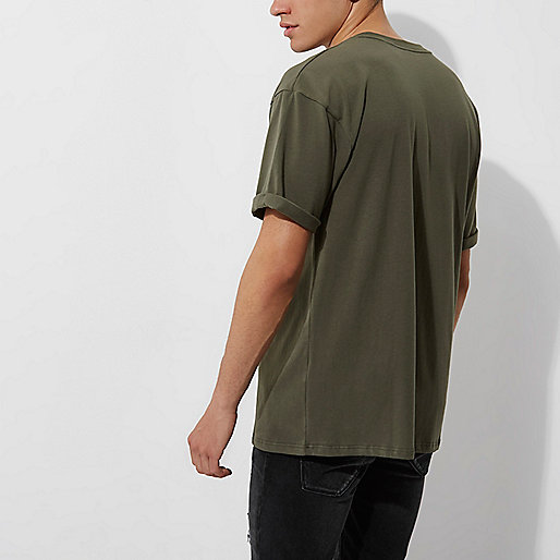 river island sheer dress,jacques-vertuk South Africa Khaki green oversized fit crew neck T-shirt men 301999