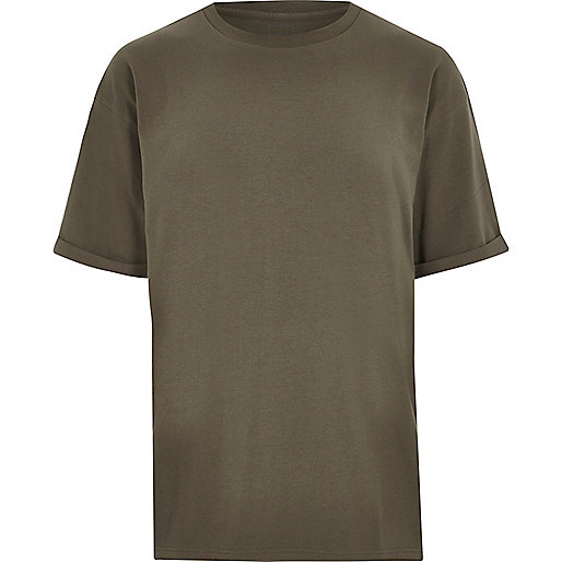 jacques-vertuk Khaki green oversized fit crew neck T-shirt 301999 men T-Shirts / Vests T-shirts