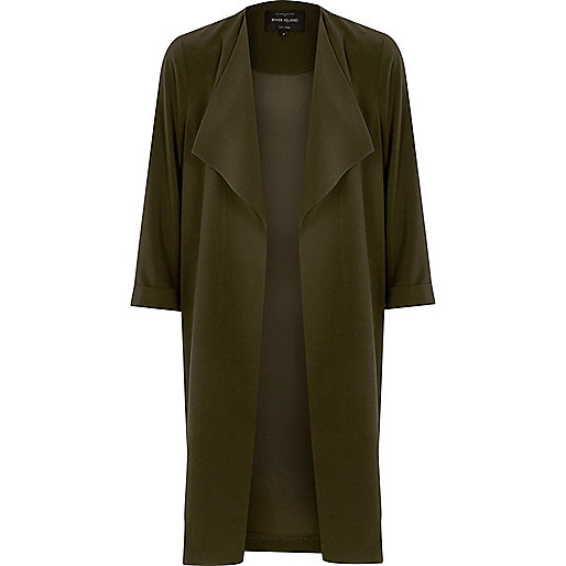 jacques-vertuk Khaki green popper side duster coat 701746 women Coats / Jackets