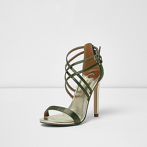 river island knot front dress,jacques-vertuk London Khaki green satin caged sandals women 699963