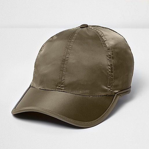 jacques-vertuk Khaki green satin feel cap 298837 men Accessories