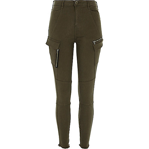 jacques-vertuk Khaki green skinny combat pants 696831 women Trousers Skinny Trousers