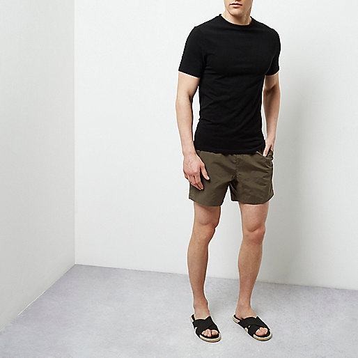 river island trench,jacques-vertuk Shoes Online Khaki green swim trunks Swim Trunks Shorts men