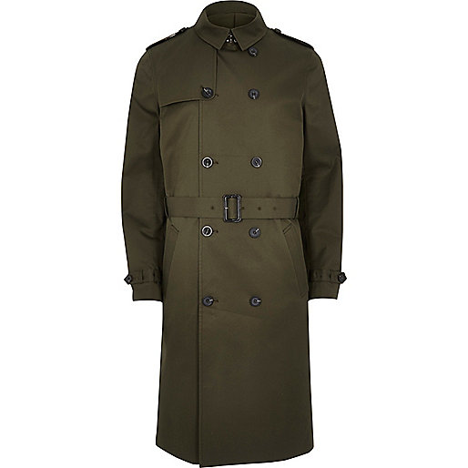 jacques-vertuk Khaki green traditional longer length mac 298296 men Coats / Jackets