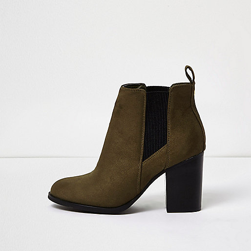 jacques-vertuk Khaki heeled Chelsea boots 688623 women Shoes / Boots Boots