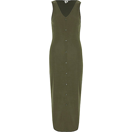 river island flash sale,jacques-vertuk South Africa Khaki sleevless ribbed button-up maxi dress women 708047