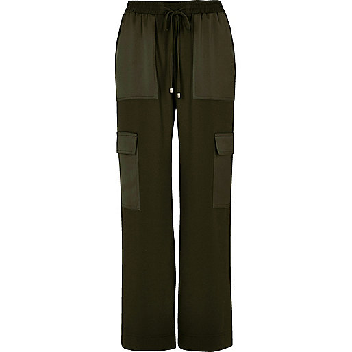 jacques-vertuk Khaki soft woven combat pants 691809 women Trousers