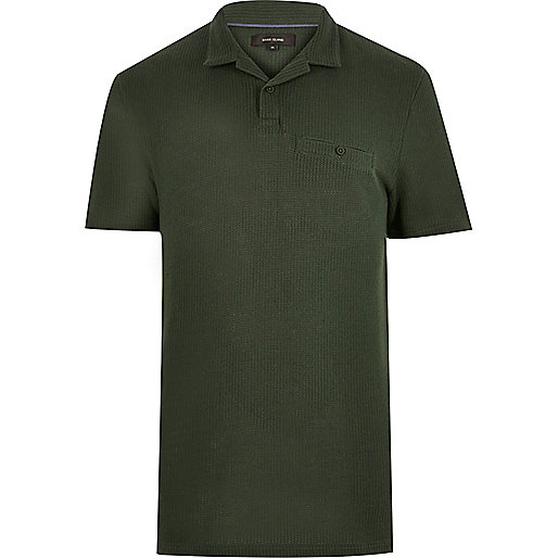 jacques-vertuk Khaki textured polo shirt 294257 men Polo Shirts