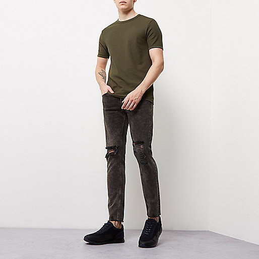 river island coated skinny jeans,jacques-vertuk South Africa Khaki waffle T-shirt men 298883