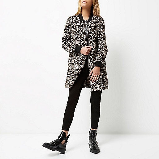 river island black and white shoes,jacques-vertuk Outlet Shop Leopard print longline bomber jacket Coats / Jackets Sale women