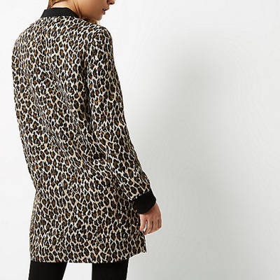 river island black and white shoes,jacques-vertuk Outlet Shop Leopard print longline bomber jacket Coats / Jackets Sale women