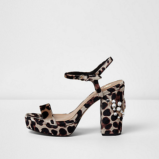 river island amelie,jacques-vertuk Stores Leopard print rhinestone platform sandals women 698295