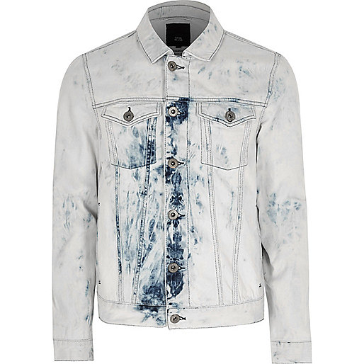 jacques-vertuk Light blue acid wash denim jacket 302316 men Coats / Jackets Jackets