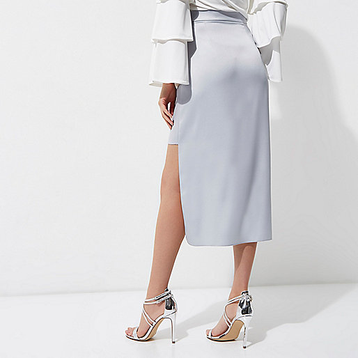 river island coats jackets,jacques-vertuk Shirts Light blue asymmetric hem midi skirt Skirts Sale women