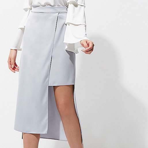 river island coats jackets,jacques-vertuk Shirts Light blue asymmetric hem midi skirt Skirts Sale women