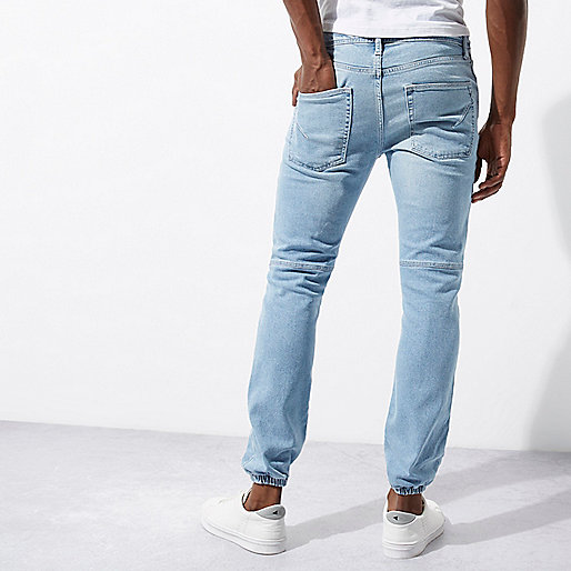 river island ripped jeans mens,jacques-vertuk Outlet Light blue bleach Ryan jogger jeans men 293888