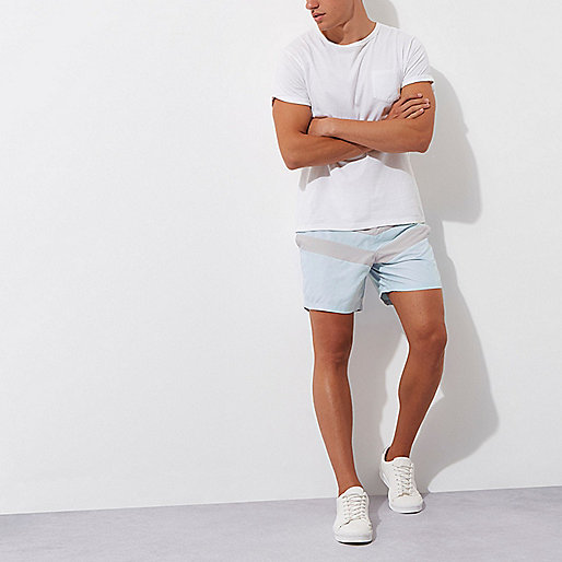 river island stripe dress,jacques-vertuk Suits Light blue block stripe swim trunks Shorts Sale men