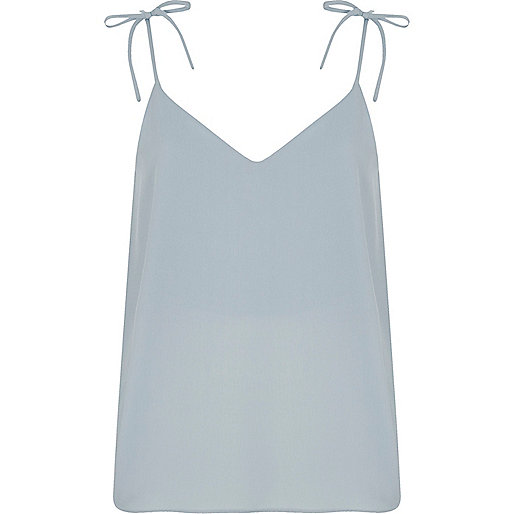 river island plus size coats sale,jacques-vertuk Shoes South Africa Light blue bow shoulder cami top Cami / Sleeveless Tops Tops women