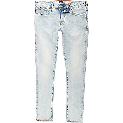 jacques-vertuk Light blue Danny acid wash super skinny jeans 302042 men Jeans Super Skinny