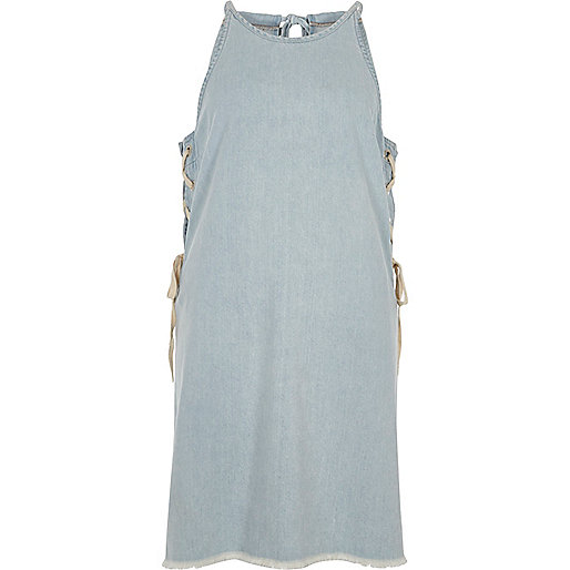 river island navy wrap dress,jacques-vertuk Sweden Light blue denim lace-up sides mini dress Swing Dresses Dresses women