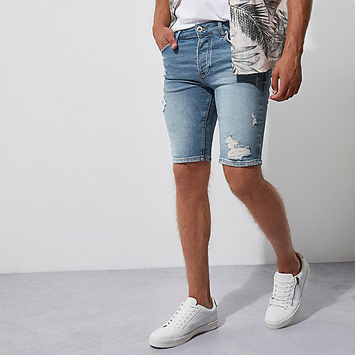 river island cream jeans,jacques-vertuk In Store Light blue distressed skinny fit denim shorts Casual Shorts Shorts men