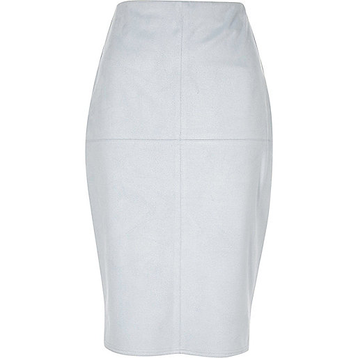 jacques-vertuk Light blue faux suede pencil skirt 702028 women Skirts