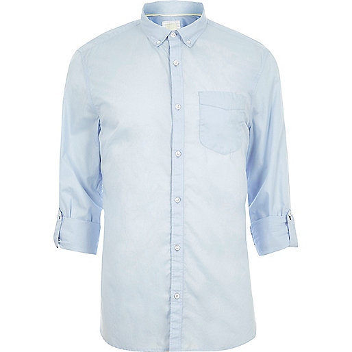 jacques-vertuk Light blue long sleeve slim fit summer shirt 301408 men Shirts Long Sleeve Shirts