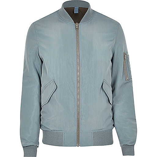 jacques-vertuk Light blue MA1 bomber jacket 296724 men Coats / Jackets