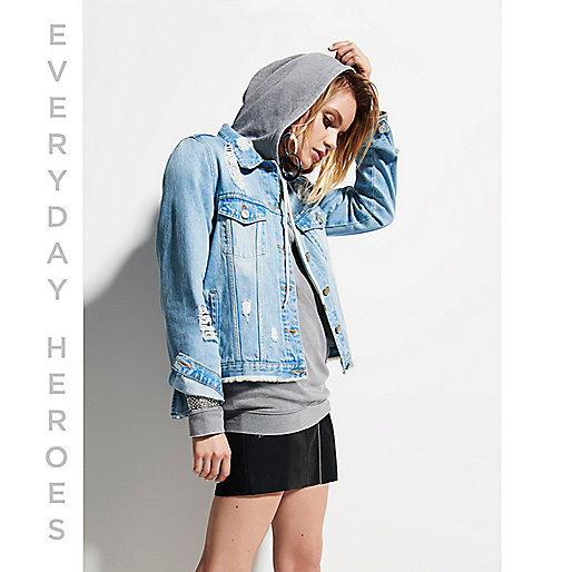 jacques-vertuk Light blue oversized ripped denim jacket 697006 women Coats / Jackets Jackets