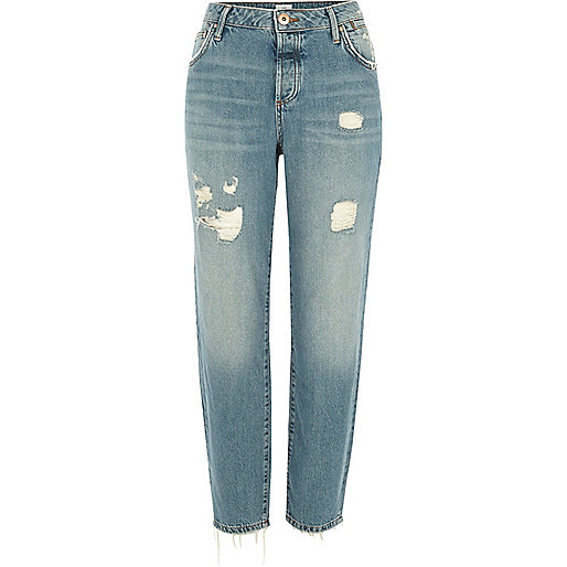 jacques-vertuk Light blue ripped Ashley boyfriend jeans 705349 women Jeans Boyfriend / Slouch Jeans