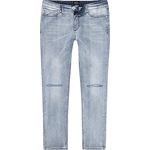 jacques-vertuk Light blue ripped knee wash skinny Sid jeans 299919 men Jeans