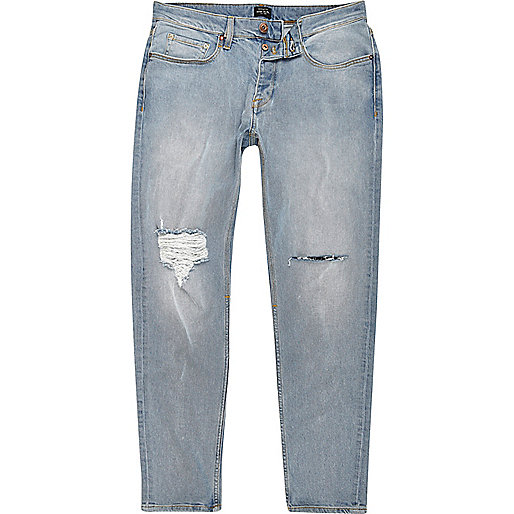 womens long coat river island,Shop Online At jacques-vertuk Light blue ripped slim tapered Jimmy jeans Jeans Sale men