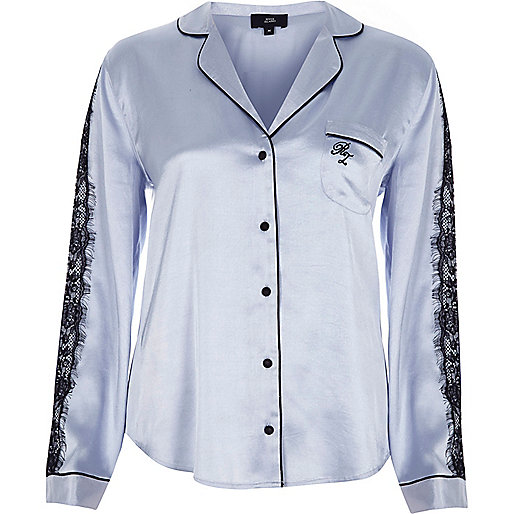 river island sneakers black,jacques-vertuk Online Light blue satin pajama shirt women 703328