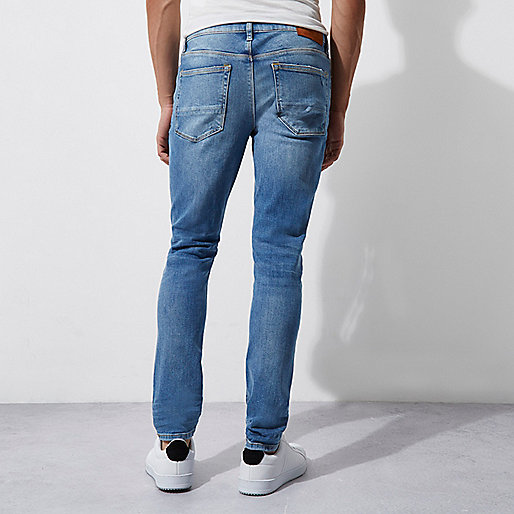 asos river island dress,jacques-vertuk London Light blue Sid distressed skinny jeans men 302778