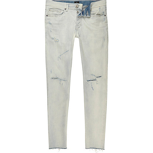 jacques-vertuk Light blue Sid ripped bleached skinny jeans 302250 men Jeans Skinny Jeans