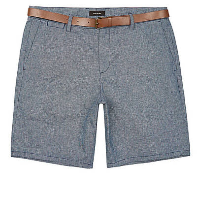 jacques-vertuk Light blue slim fit belted bermuda shorts 292521 men Shorts