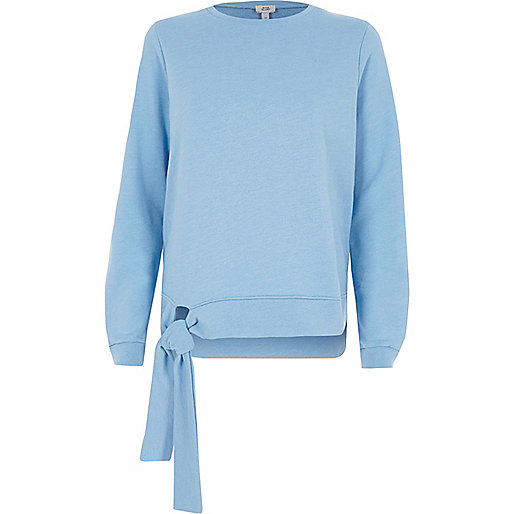 river island skirts sale,jacques-vertuk Shop Light blue tie hem sweatshirt women 706067