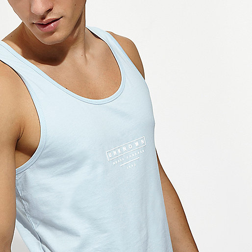 river island party dresses sale,Eu jacques-vertuk Light blue  Unknown  print tank T-Shirts / Tanks Sale men