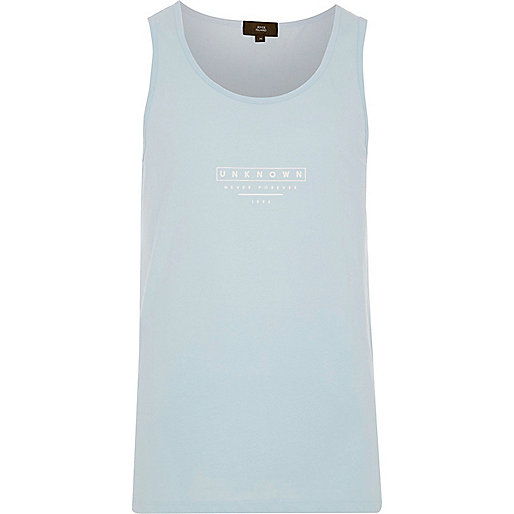 river island party dresses sale,Eu jacques-vertuk Light blue Unknown print tank T-Shirts / Tanks Sale men