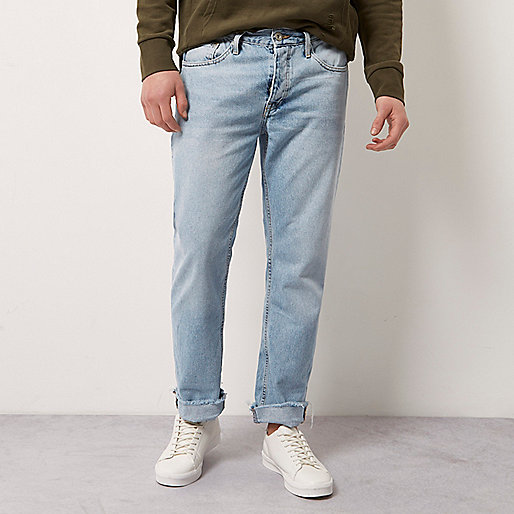 river island tan bag,jacques-vertuk Online Light blue wash Cody loose fit raw edge jeans men 298965