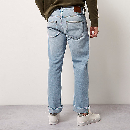 river island tan bag,jacques-vertuk Online Light blue wash Cody loose fit raw edge jeans men 298965