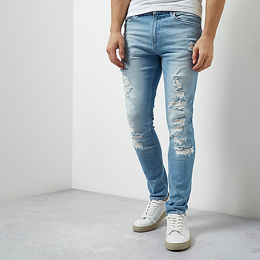 river island blue dress sale,jacques-vertuk White Kimono Light blue wash extreme rips skinny Sid jeans Jeans Sale men