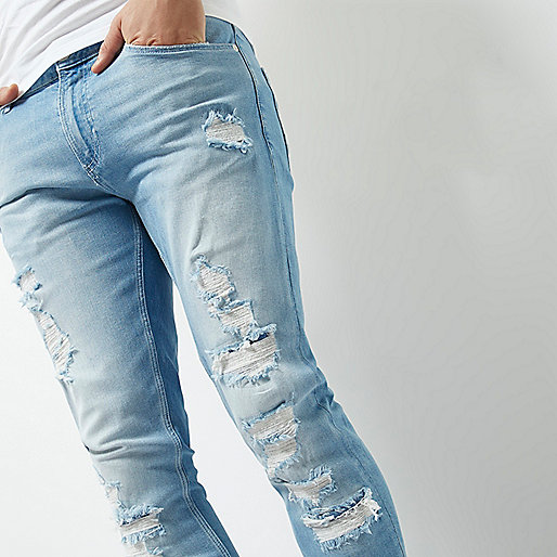 river island blue dress sale,jacques-vertuk White Kimono Light blue wash extreme rips skinny Sid jeans Jeans Sale men