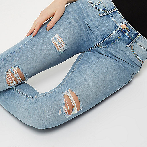 river island ollie spray on jeans,jacques-vertuk Ireland Light blue wash ripped Molly jeggings women 690652