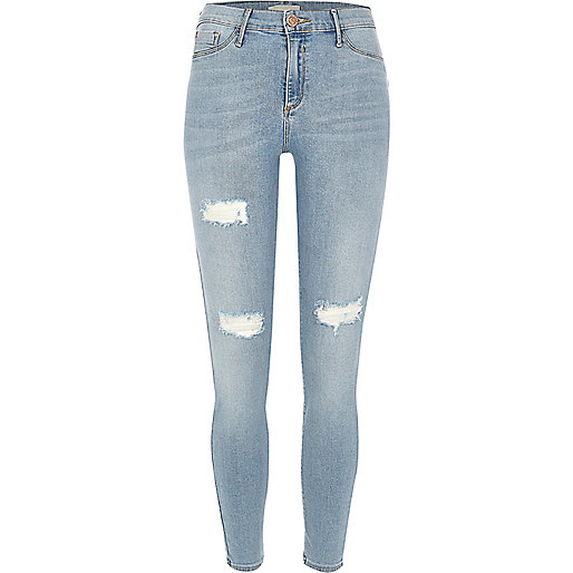 river island ollie spray on jeans,jacques-vertuk Ireland Light blue wash ripped Molly jeggings women 690652