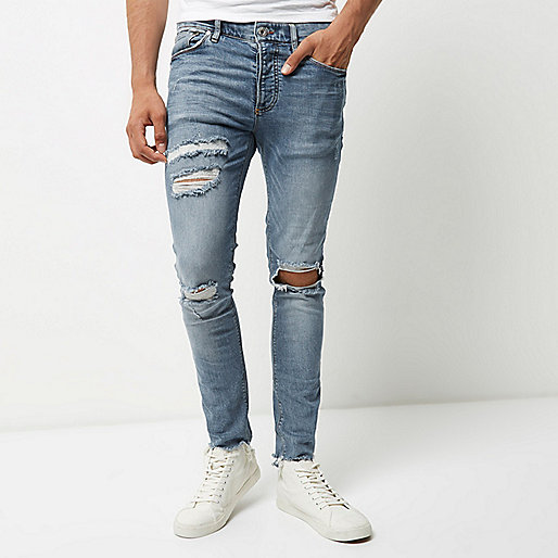 river island faux leather coat,jacques-vertuk 16 Light blue wash ripped Sid skinny jeans Jeans Sale men