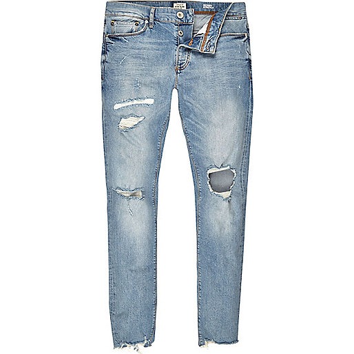 jacques-vertuk Light blue wash ripped Sid skinny jeans 294733 men Jeans