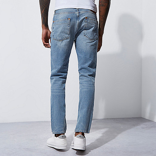 river island blue shoes,jacques-vertuk Outlet Light blue wash ripped Sid skinny warp jeans men 301618